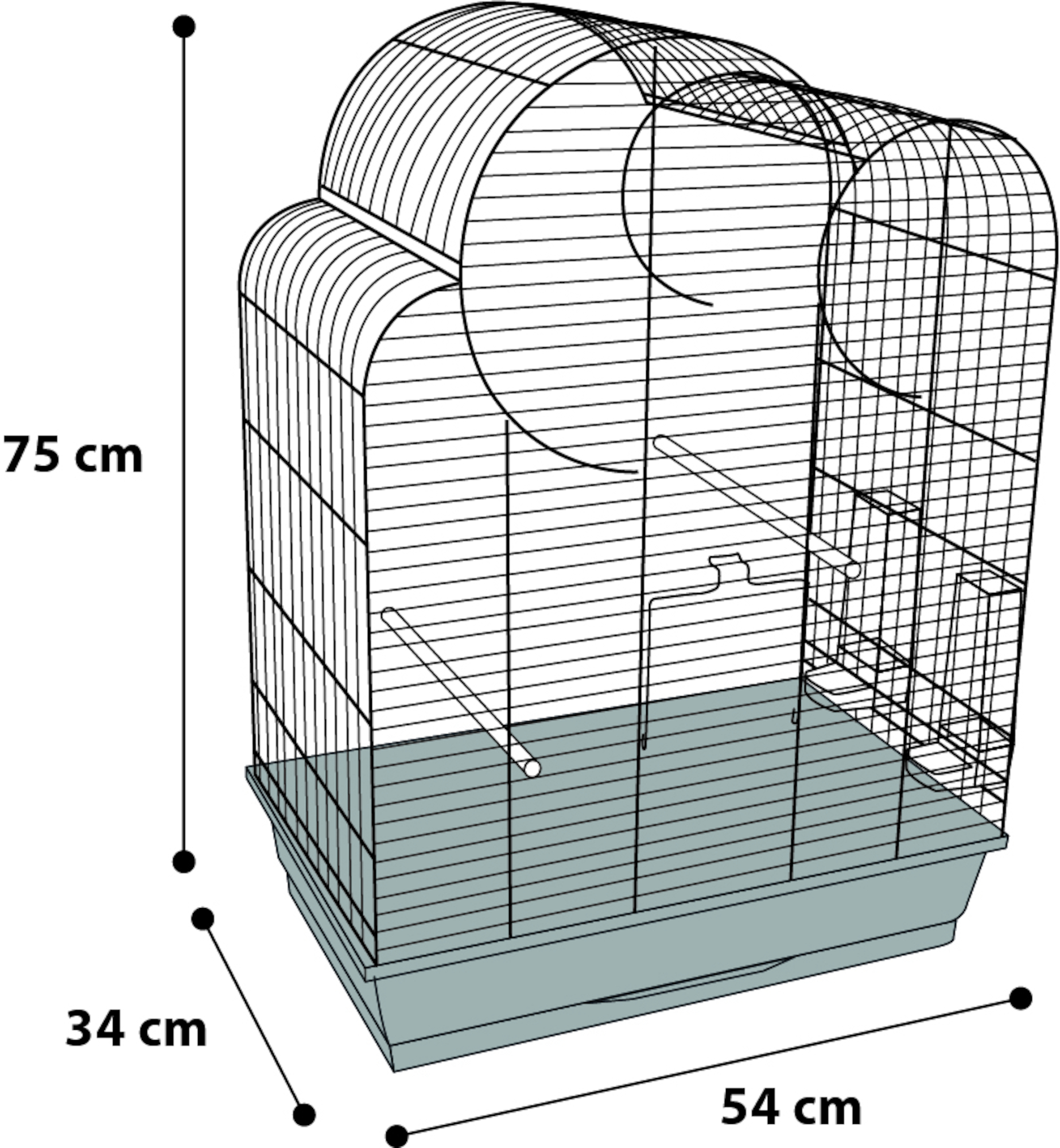 Flamingo Gabbia per parrocchetti Wammer 1 Rame Nero