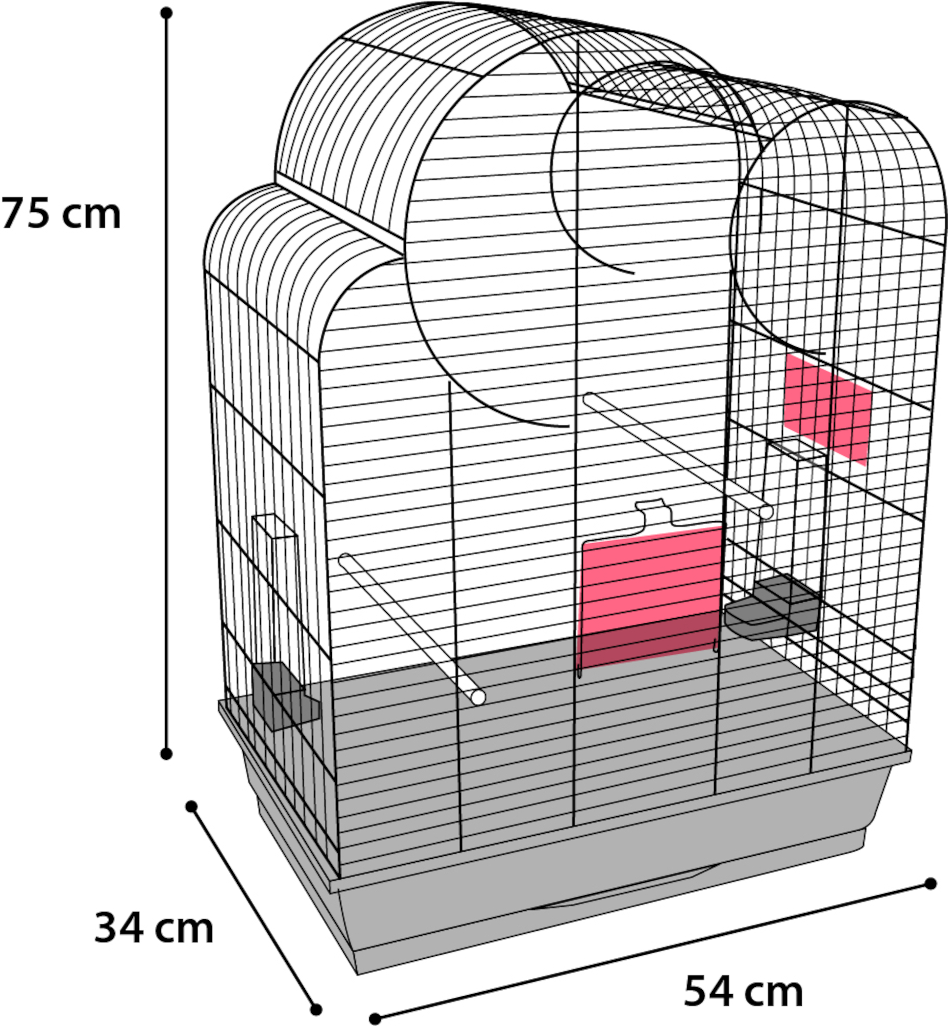 Flamingo Parakeet cage Wammer 1 White Grey