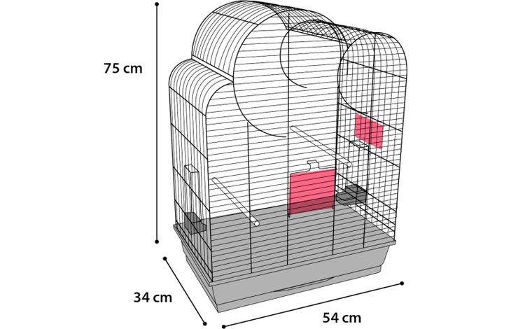 Flamingo Parkietenkooi Wammer 1 Wit Grijs