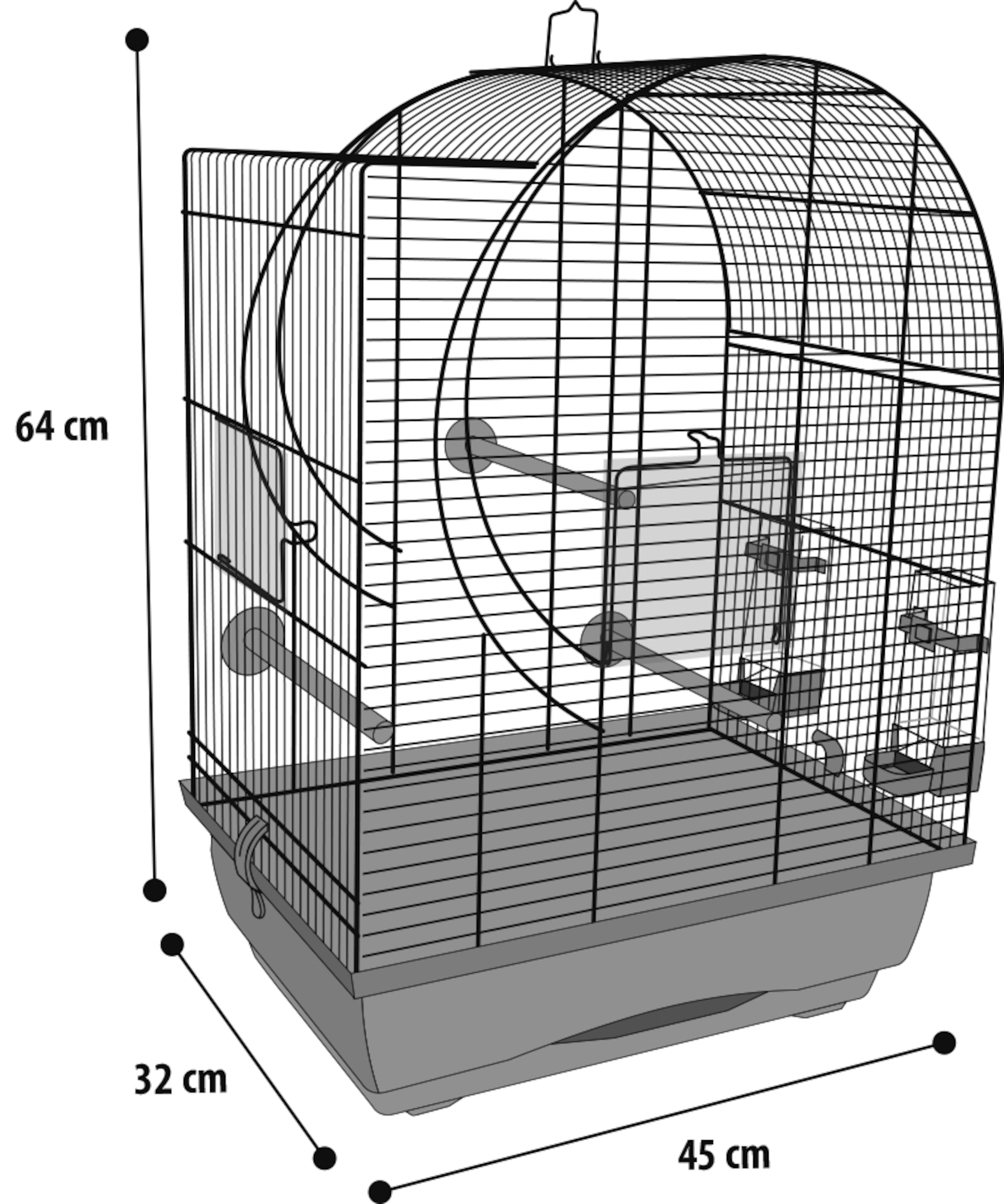 Flamingo Parakeet cage Kelby Copper Black