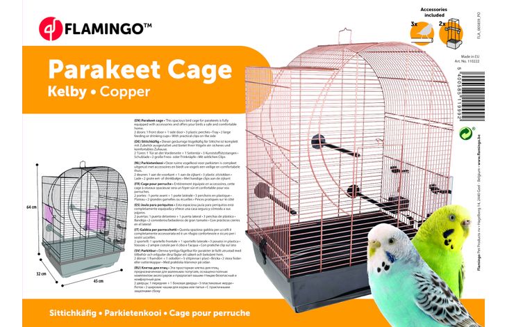 Flamingo Parakeet cage Kelby Copper Black