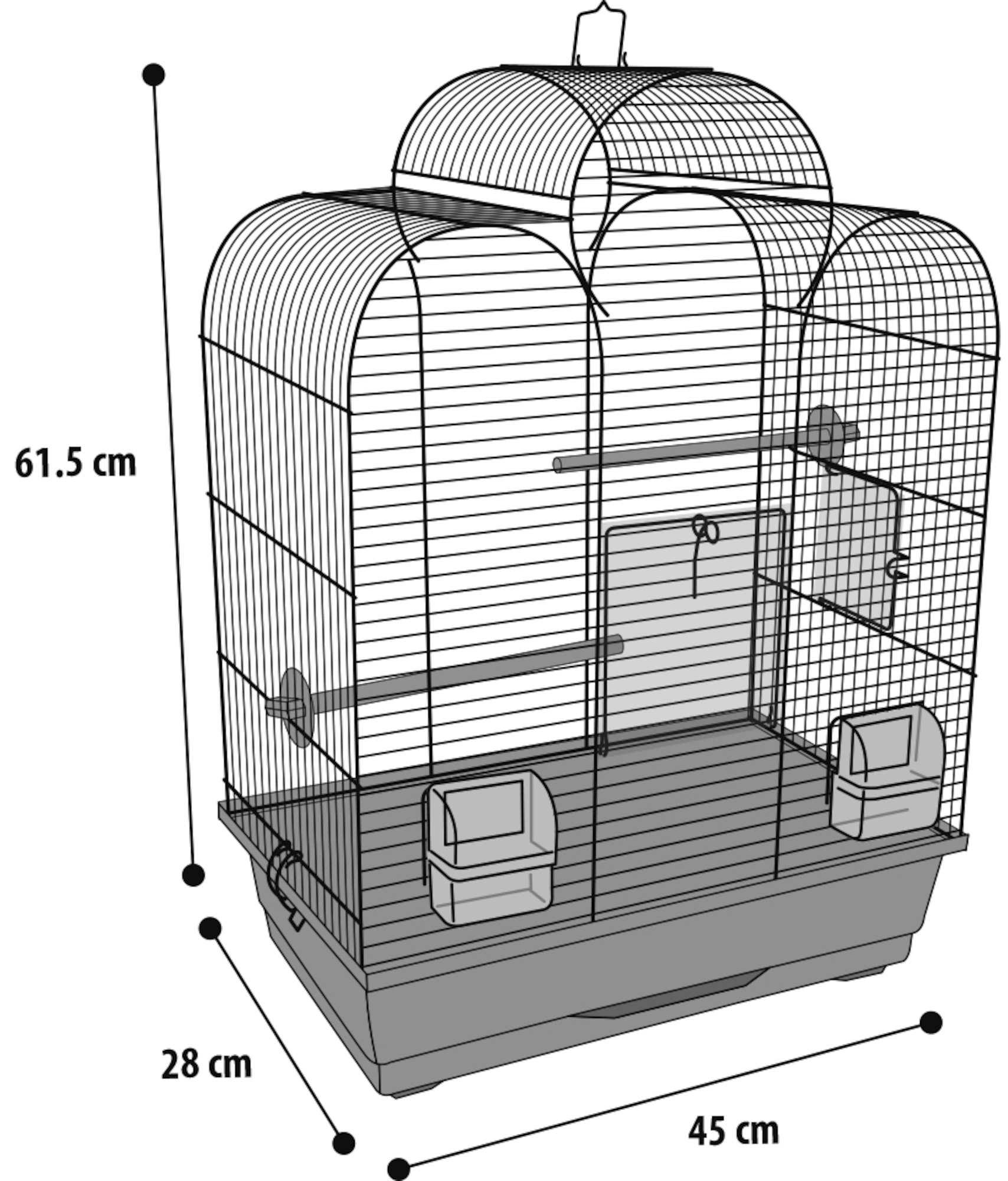Flamingo Parakeet cage Dara Copper Black