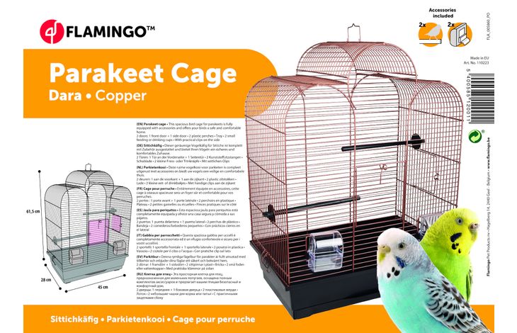 Flamingo Parakeet cage Dara Copper Black