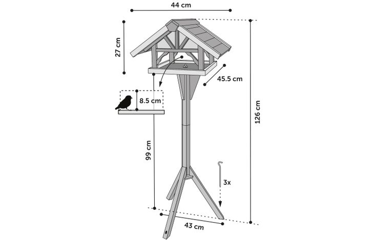 Flamingo Voederhuis met staander Vintro - Hout