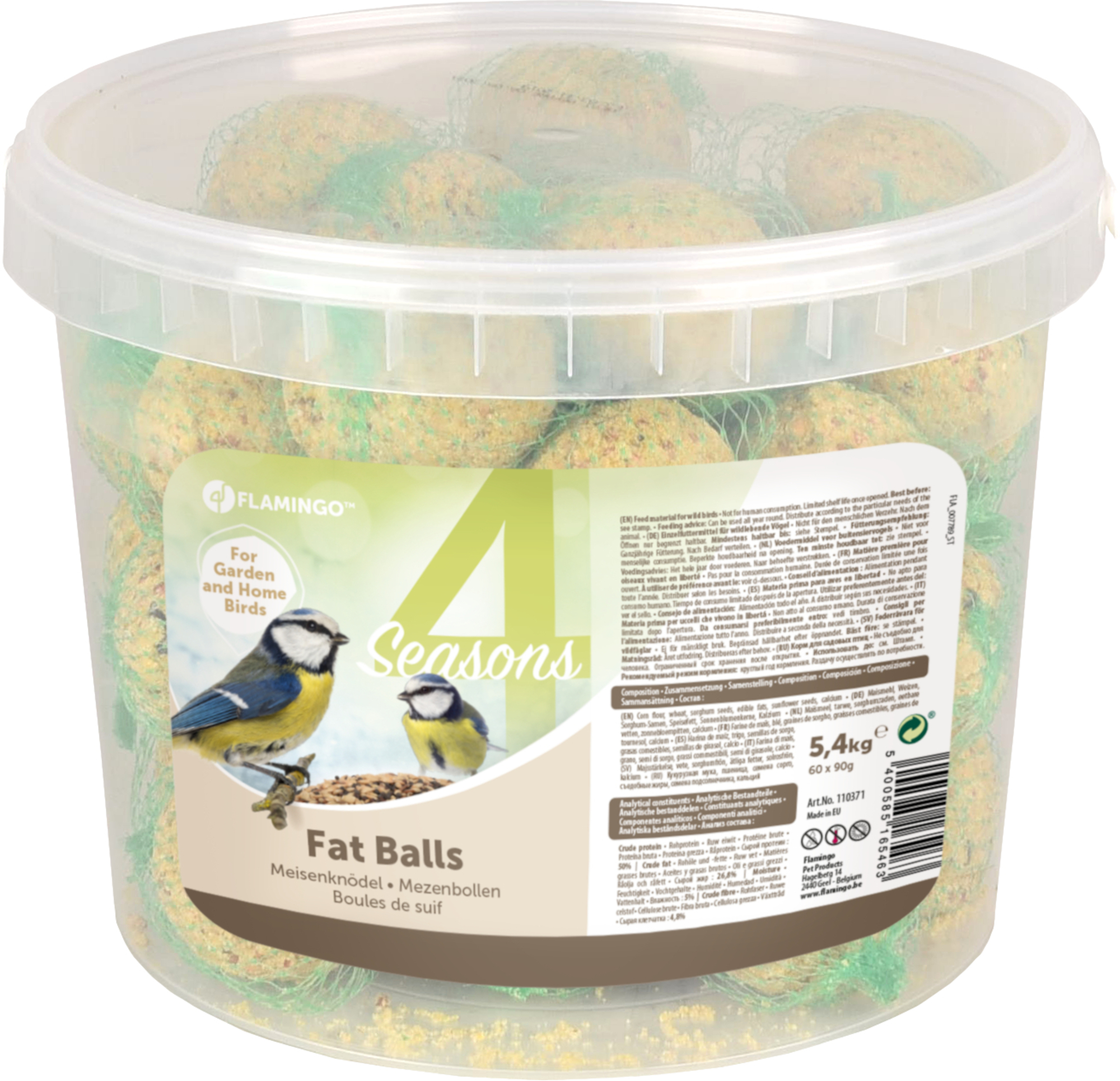 Flamingo Four Seasons  Fat balls with net - Birds living outdoors