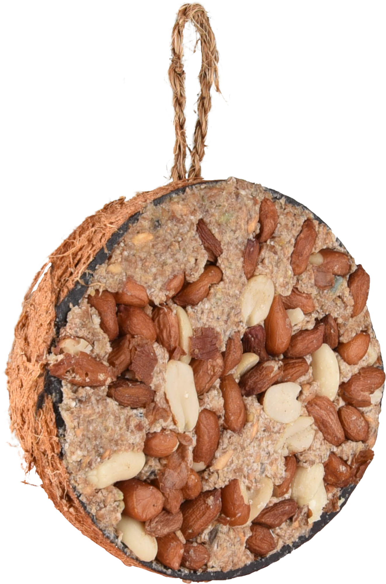 Flamingo Four Seasons  Futterspender halbe Kokosnuss Gefüllt mit Nüsse - Vögel die im Freien leben