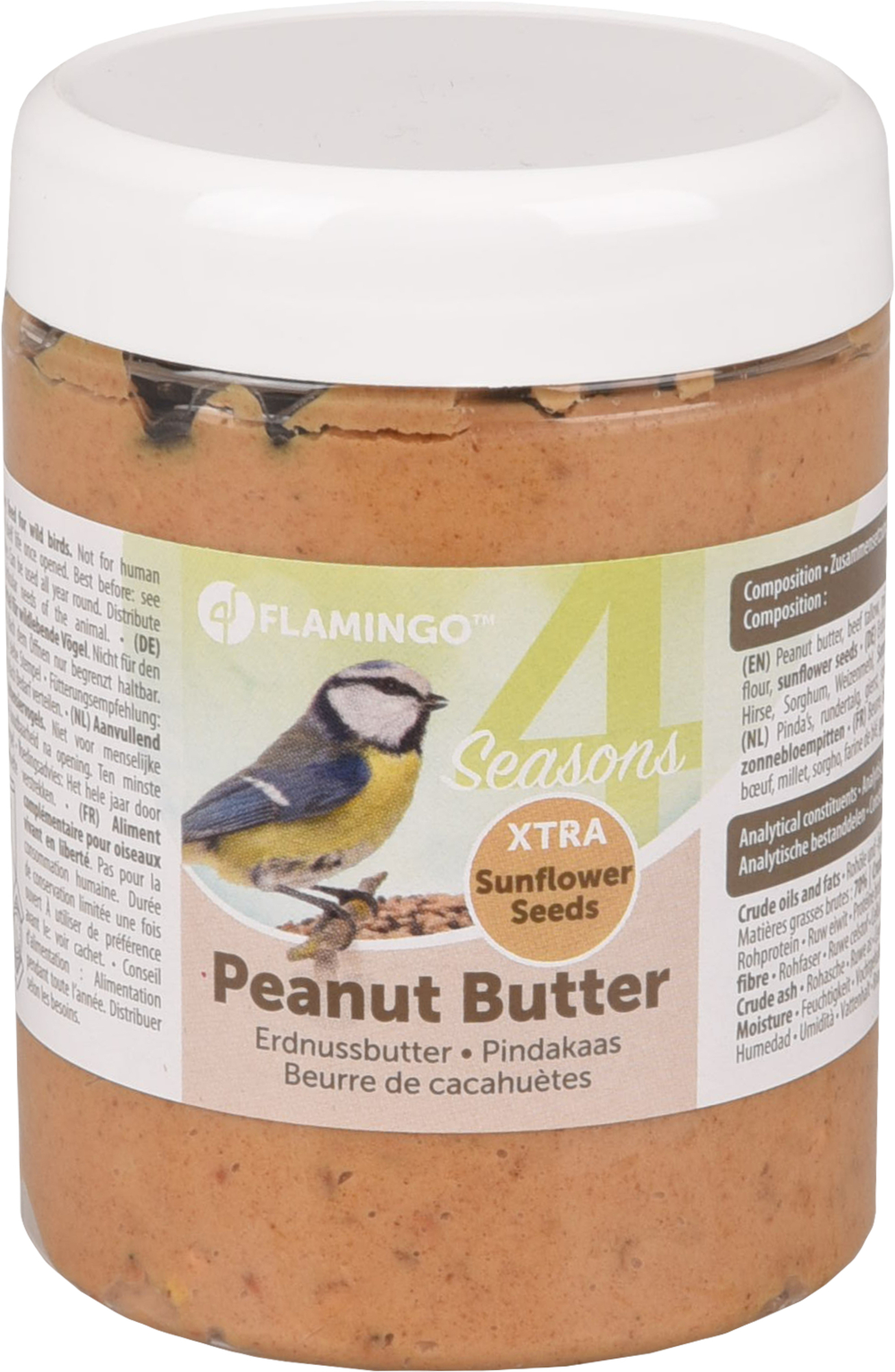 Flamingo Four Seasons Feeding tray Peanut butter with sunflower seeds - Birds living outdoors