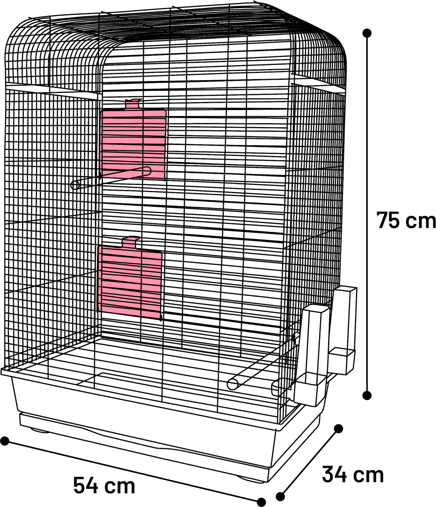Flamingo Sittichkäfig Marja Metallisch taupe Schwarz