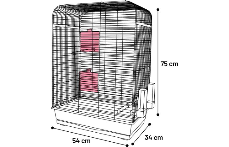 Flamingo Sittichkäfig Marja Metallisch taupe Schwarz
