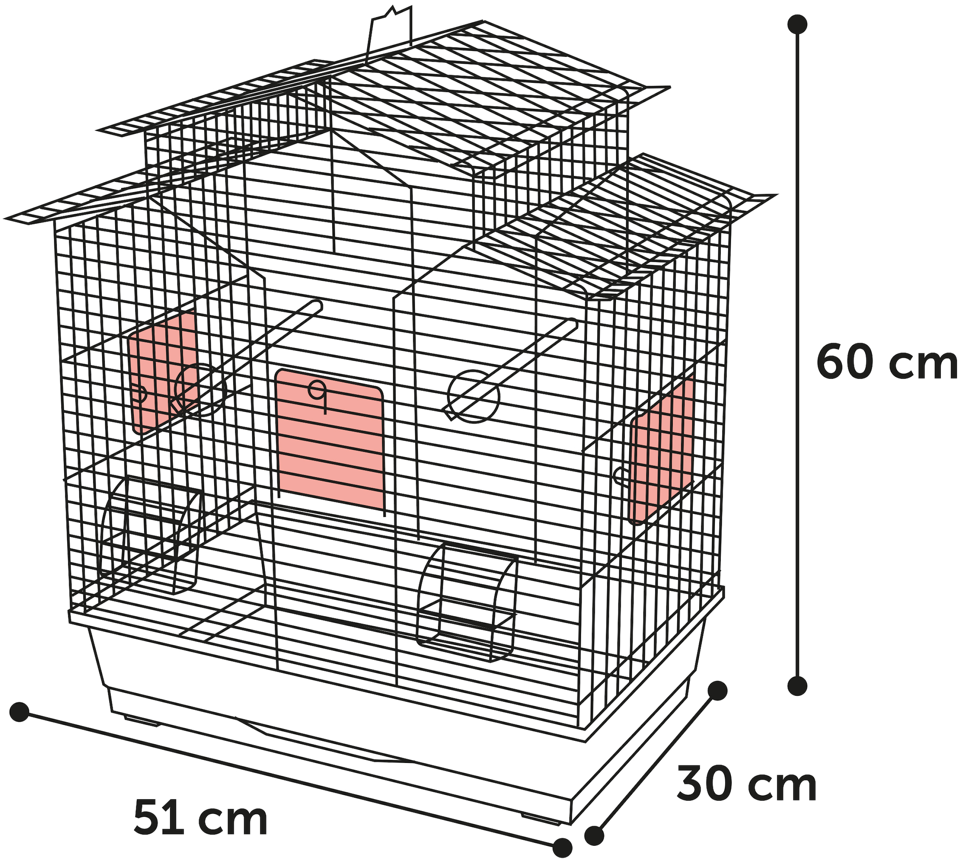 Flamingo Parakeet cage Numfor 1 Taupe Black