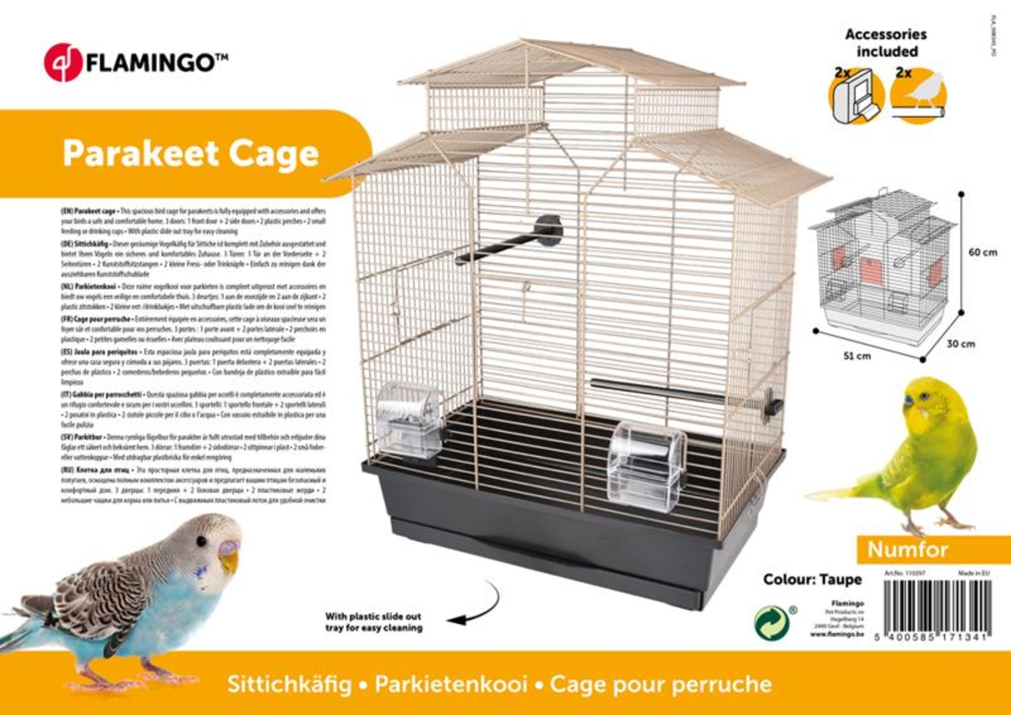 Flamingo Parakeet cage Numfor 1 Taupe Black