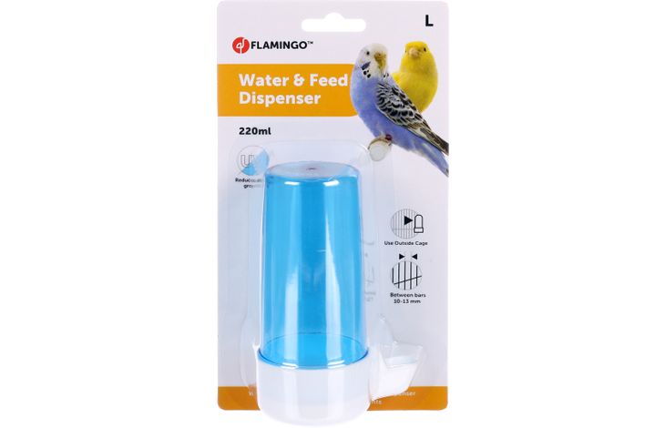 Flamingo Drink- en voederfontein Neri Rond Blauw & Wit