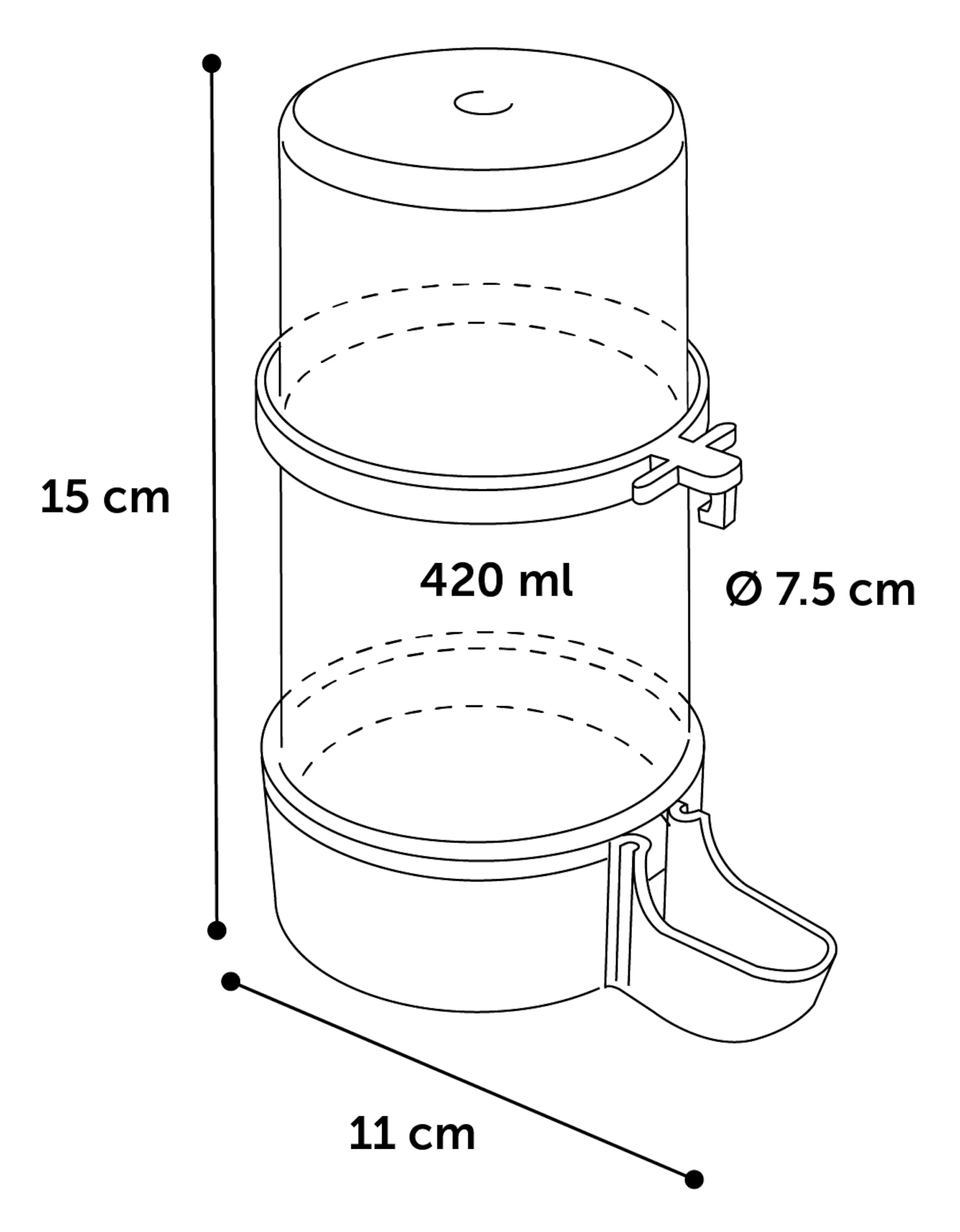 Flamingo Automatic water and food dispenser Neri Round Blue & White