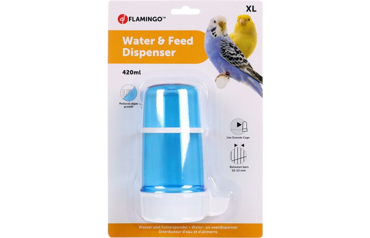 Flamingo Drink- en voederfontein Neri Rond Blauw & Wit