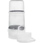 Automatic water and food dispenser With step Kai Gisa Round Transparent & White