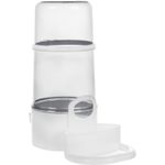 Automatic water and food dispenser With step Kai Gisa Round Transparent & White Automatic water and food dispenser With step Kai Gisa Round Transparent & White