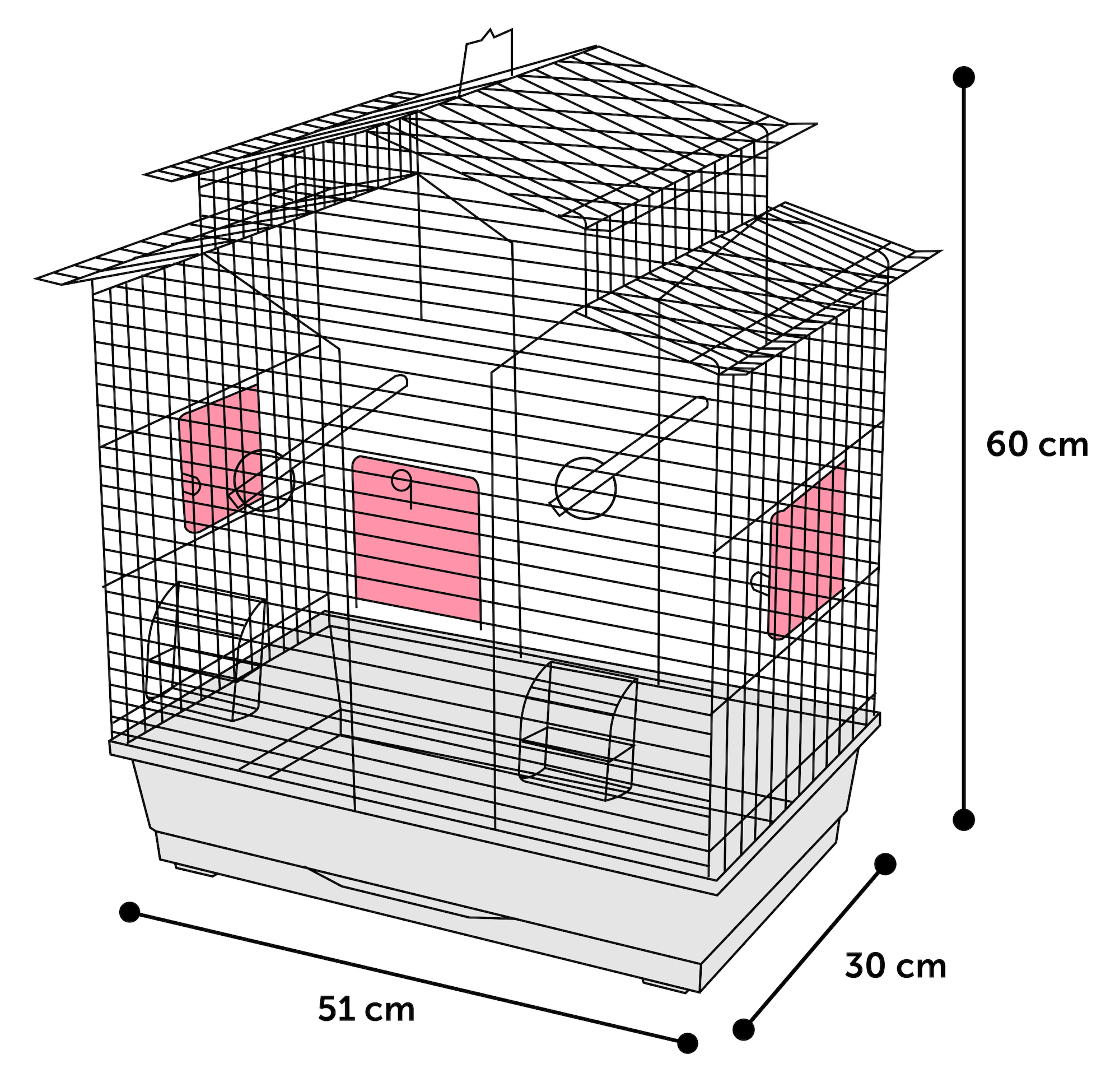 Flamingo Parakeet cage Numfor 1 Metallic blue Black