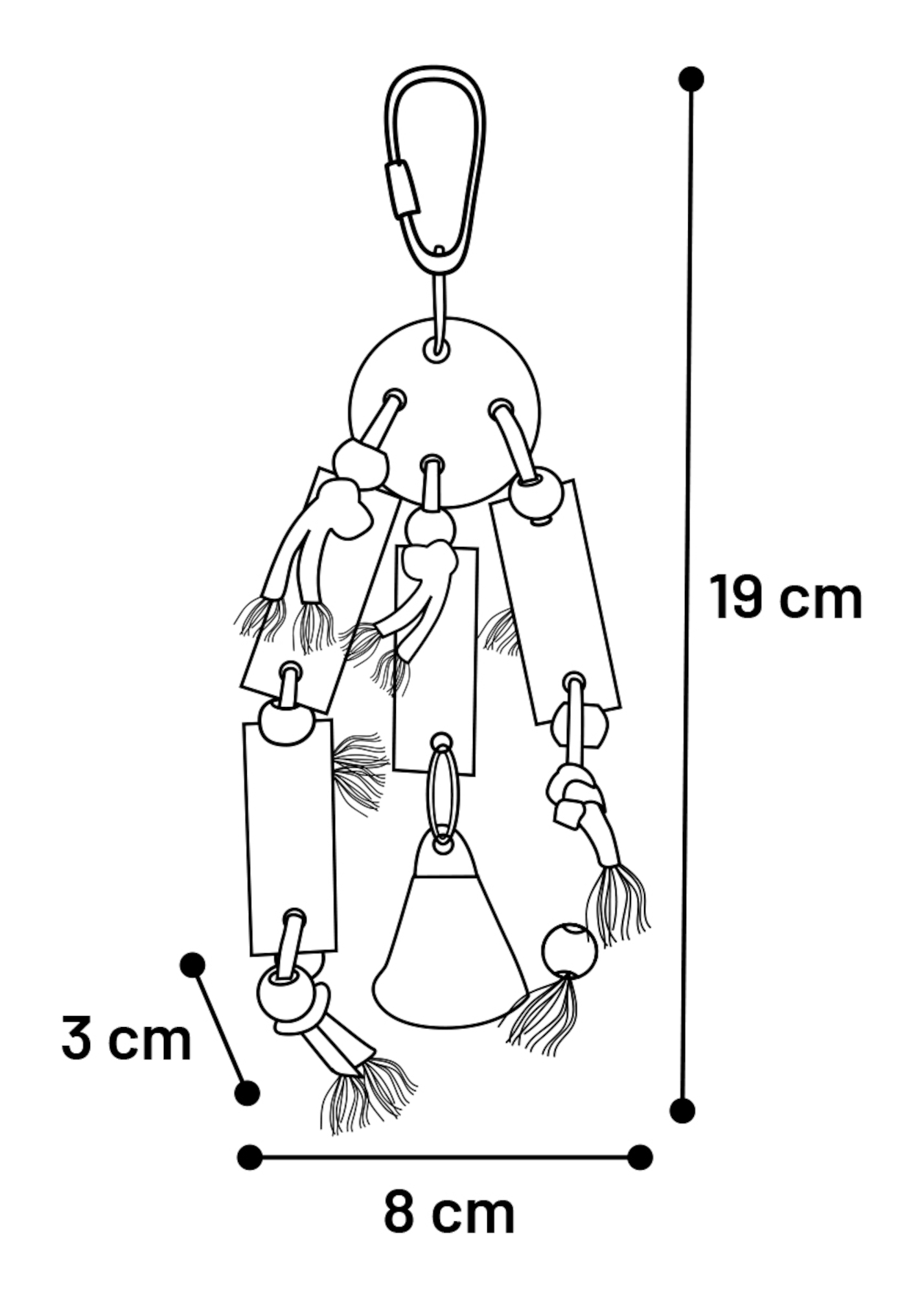 Flamingo Parkietenspeelgoed Ozie  Meerkleurig