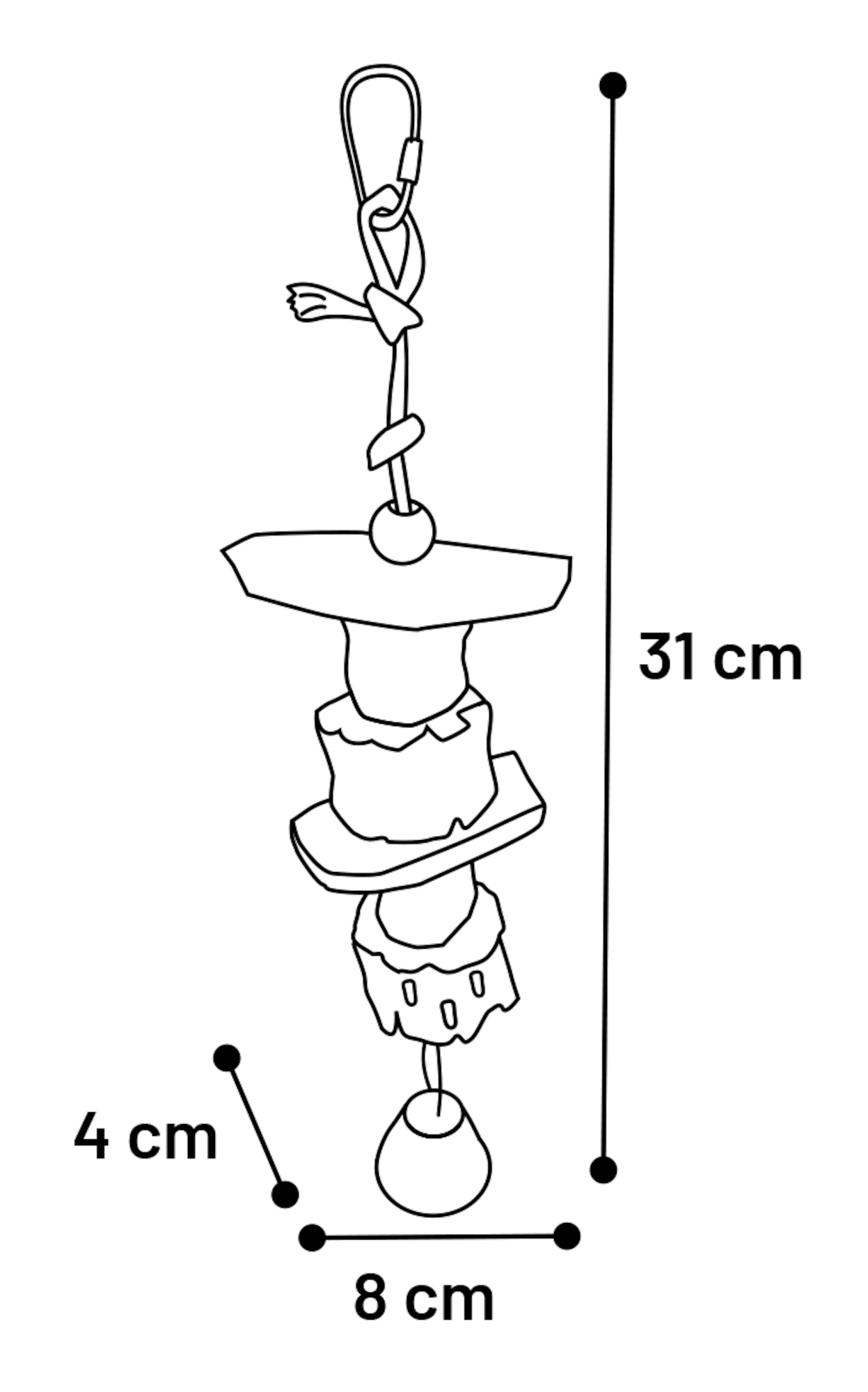Flamingo Parkietenspeelgoed Puk  Meerkleurig