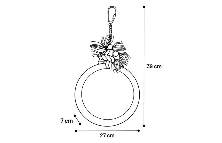 Flamingo Parakeet toy Adimo Ring Cord  Beige