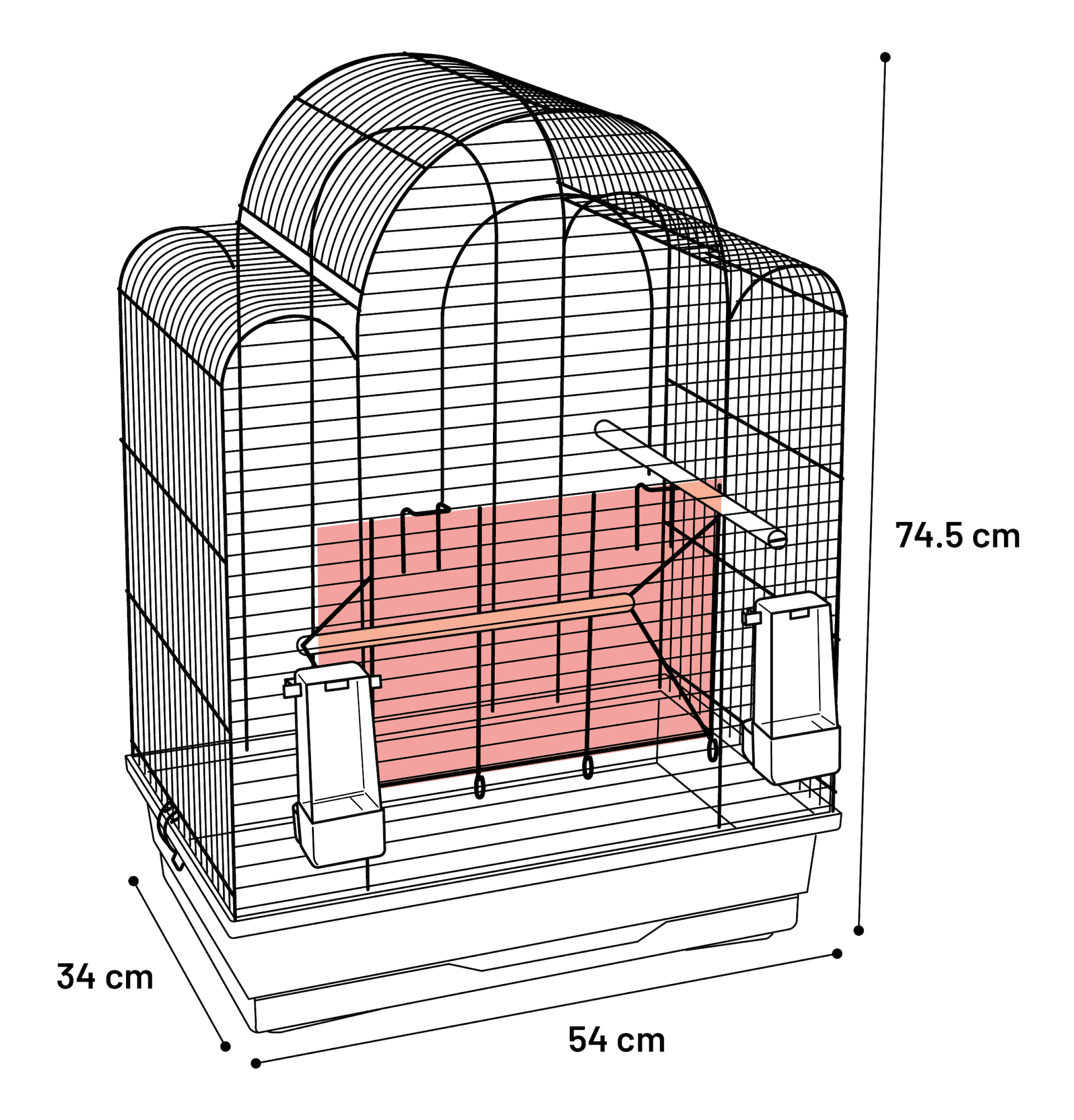 Flamingo Parakeet cage Edith Copper Black