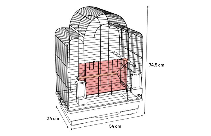 Flamingo Parakeet cage Edith Copper Black