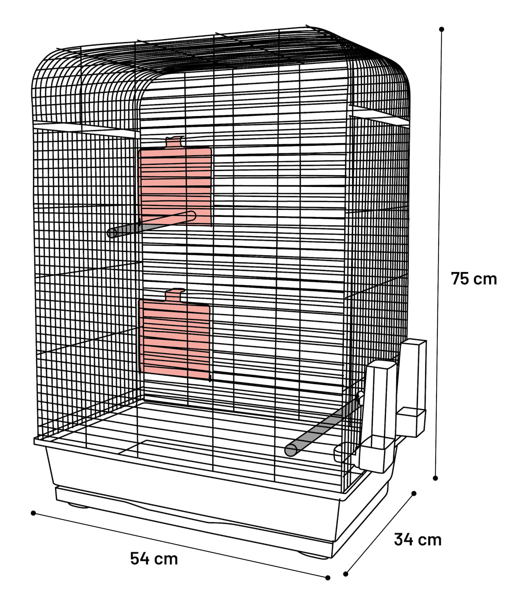 Flamingo Parakeet cage Marja Copper Black