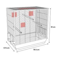 Flamingo Gabbia per parrocchetti Gru Nero