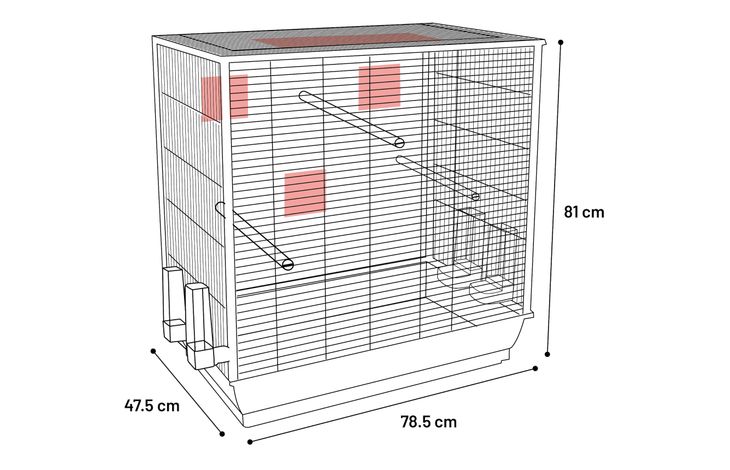 Flamingo Gabbia per parrocchetti Gru Nero