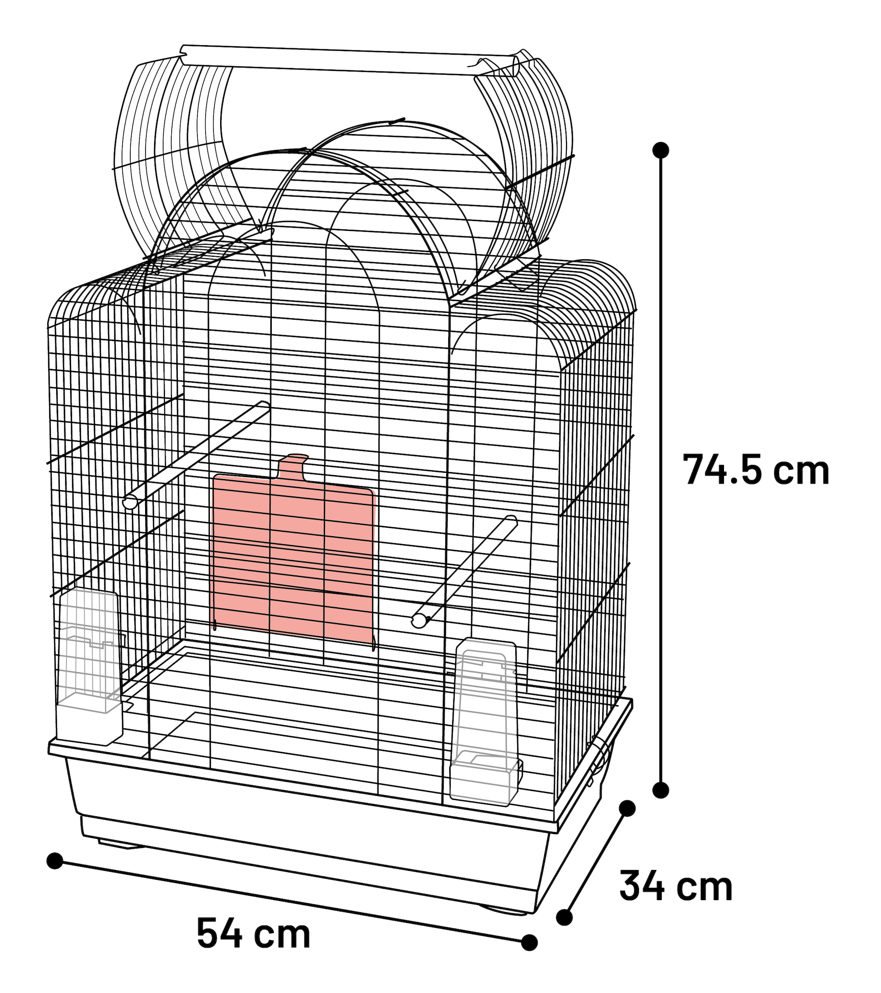 Flamingo Parakeet cage Bizet Copper Black