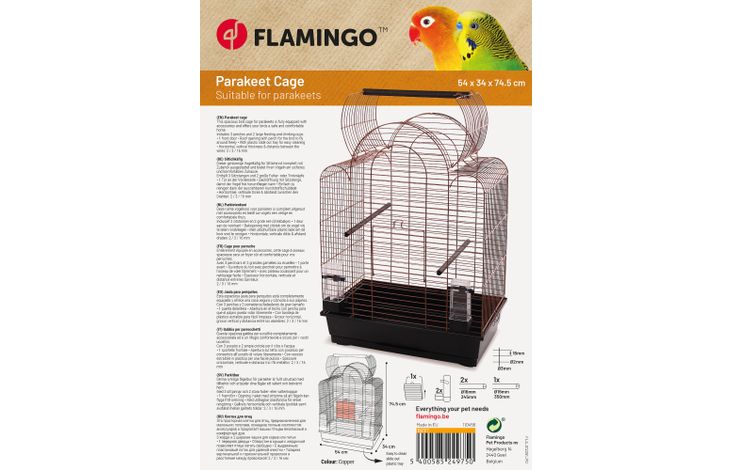 Flamingo Parakeet cage Bizet Copper Black