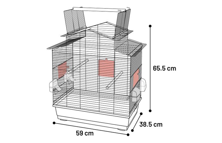 Flamingo Parakeet cage Freya Copper Black