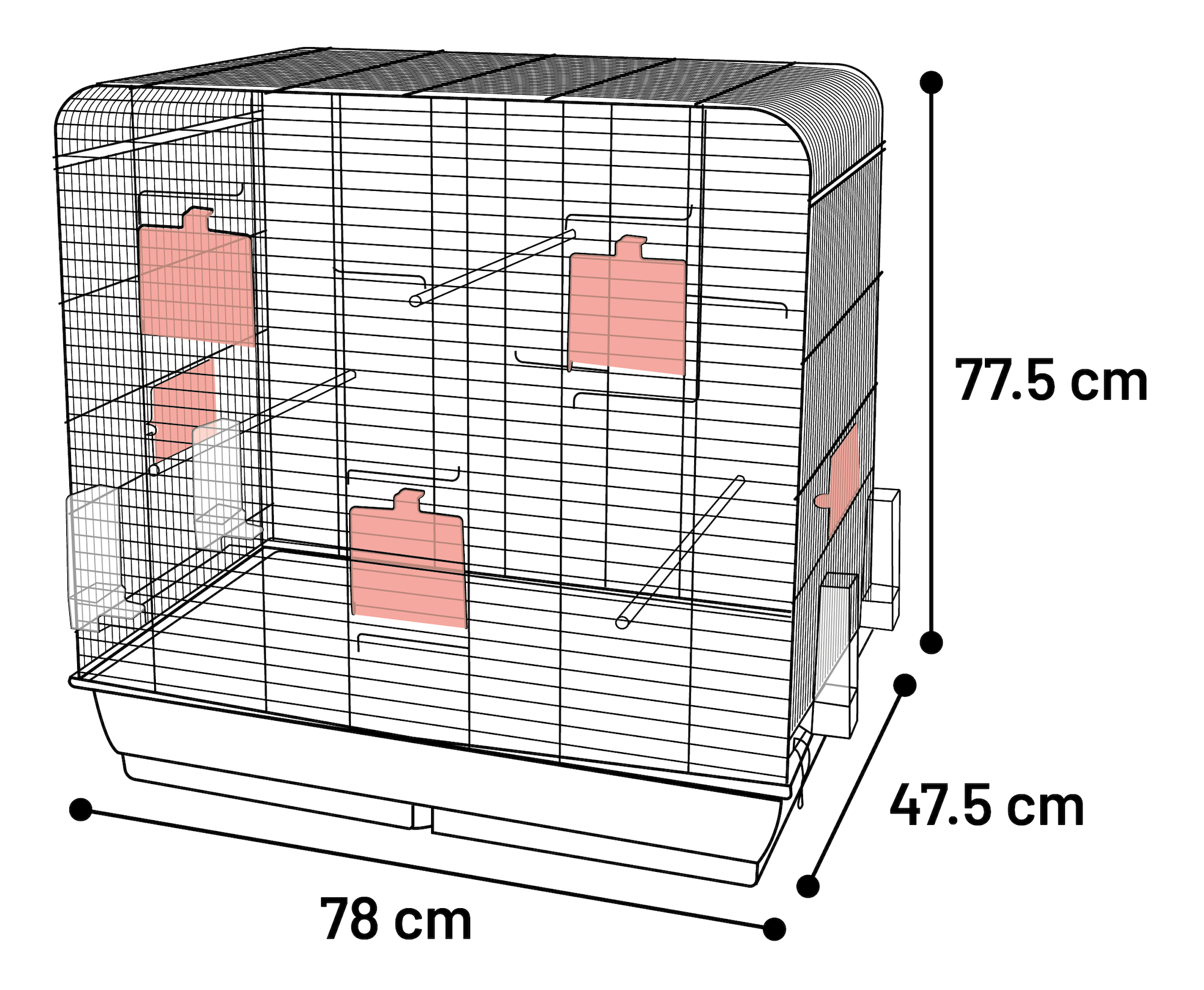 Flamingo Parakeet cage Macha Copper Black