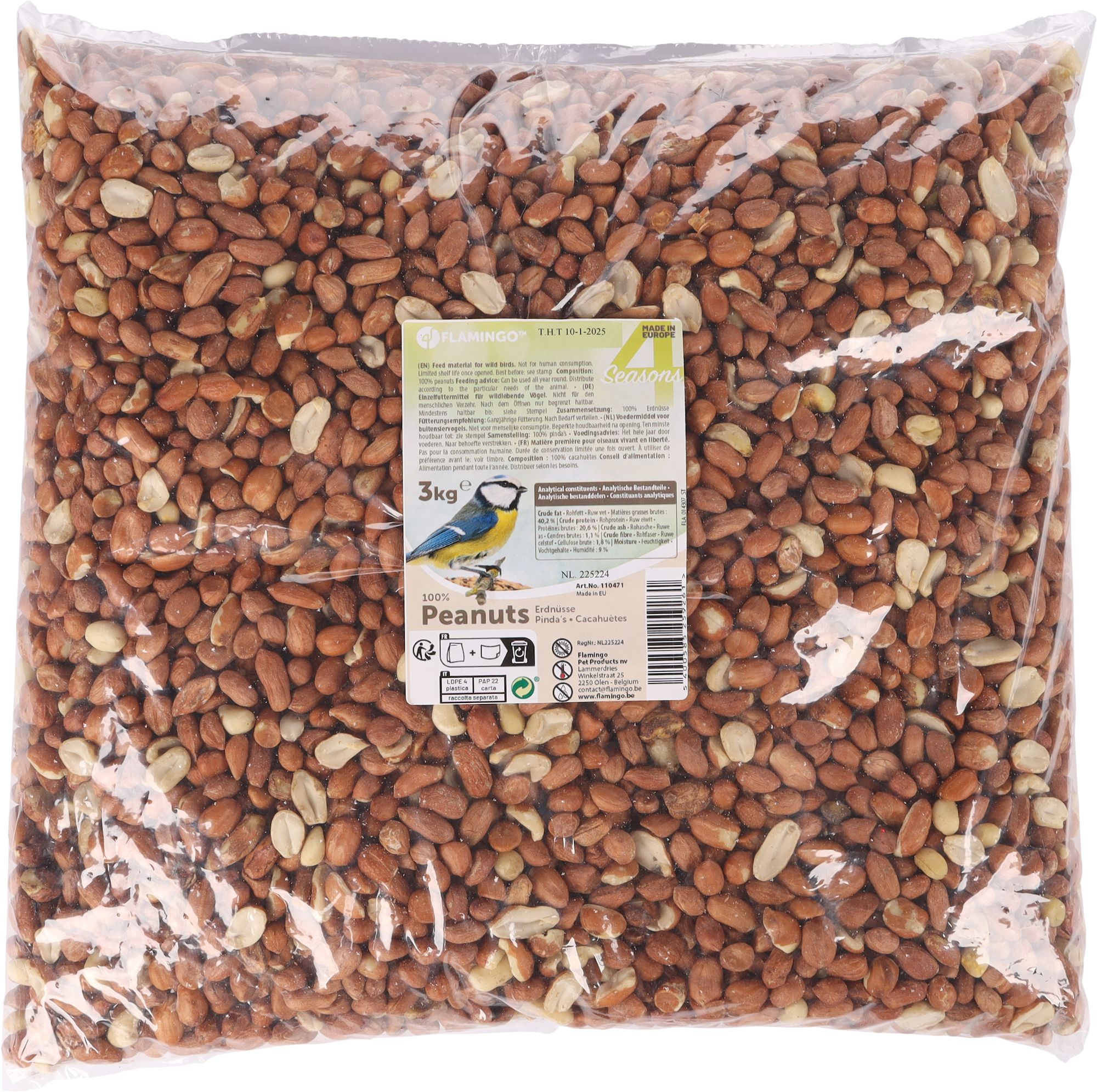 Flamingo Four Seasons shelled peanuts for outdoor birds 3 kg