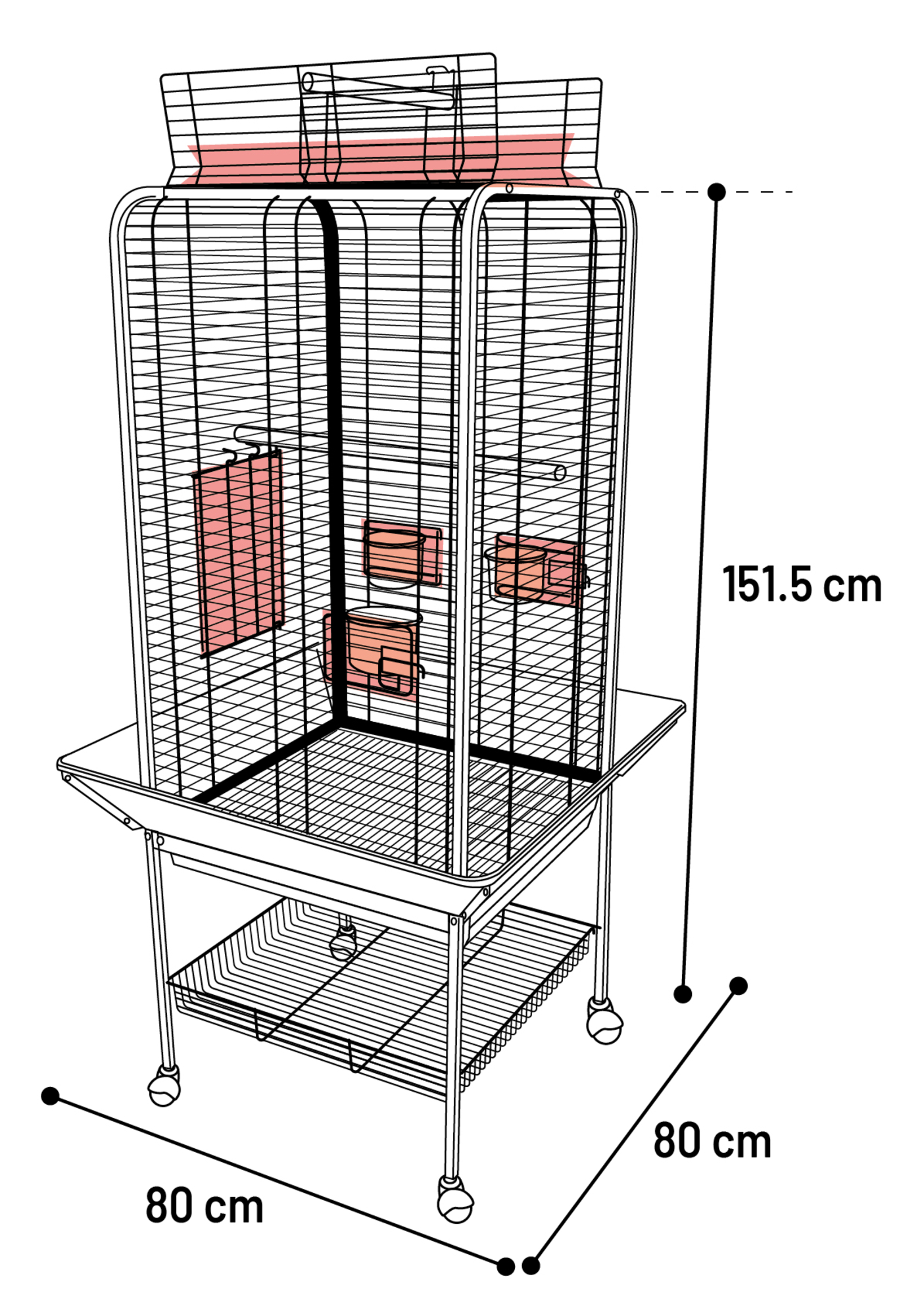 Flamingo Parakeet cage Paullie Anthracite