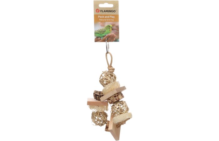 Flamingo Parakeet toy Fem Cage hanger  Brown