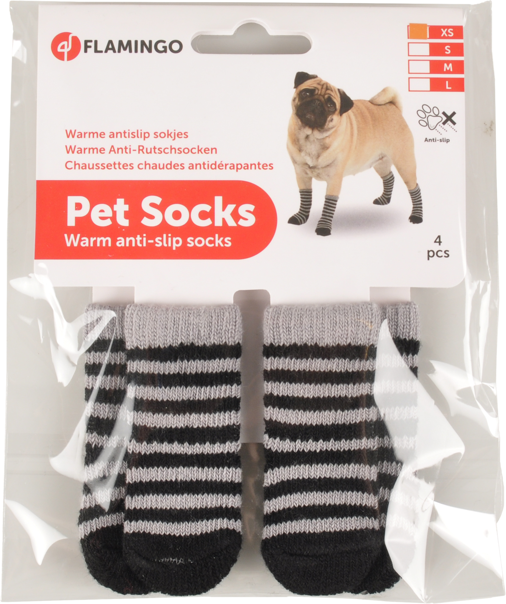 Flamingo Socks Sockies 4 pcs Black & Grey