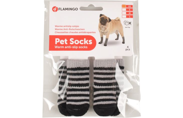 Flamingo Sokken Sockies 4 st Zwart & Grijs