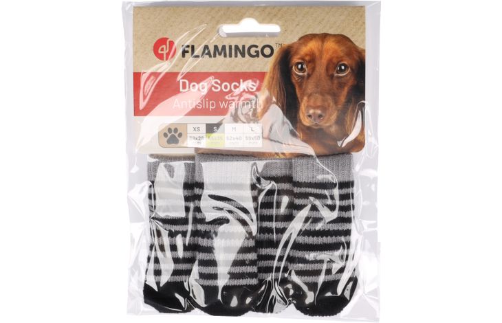 Flamingo Sokken Sockies 4 st Zwart & Grijs