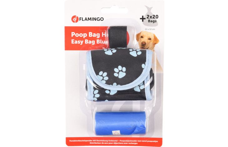 Flamingo Poop bag dispenser Basic Easy bag Light blue