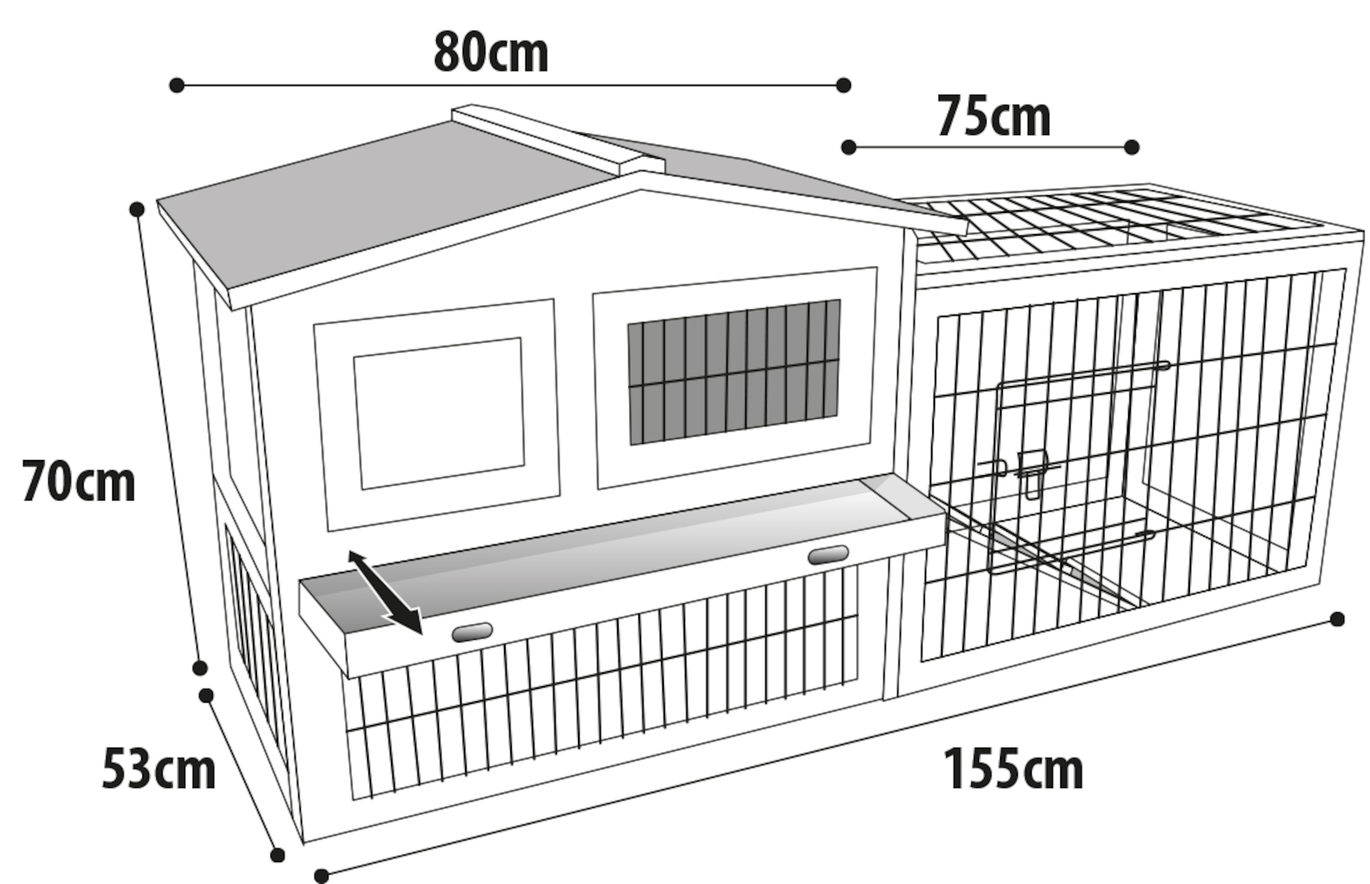 Flamingo Rabbit hutch Sunshine Classic Brown
