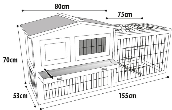 Flamingo Rabbit hutch Sunshine Classic Brown