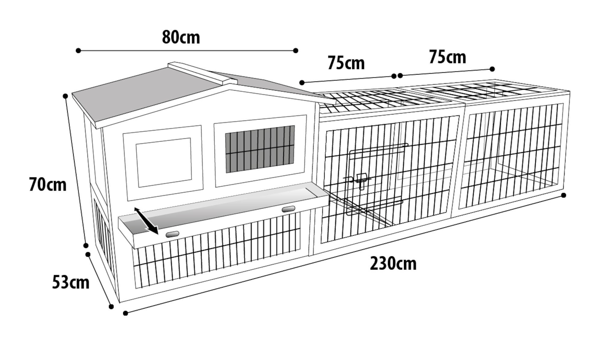 Flamingo Conejera para conejo Jumbo Classic Marrón