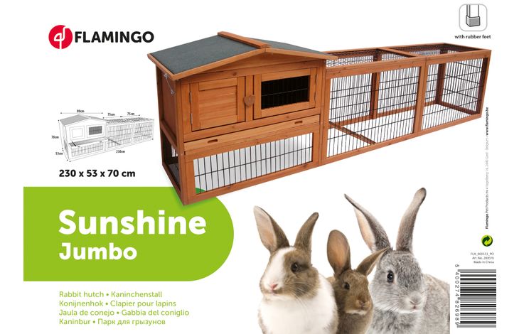 Flamingo Conejera para conejo Jumbo Classic Marrón