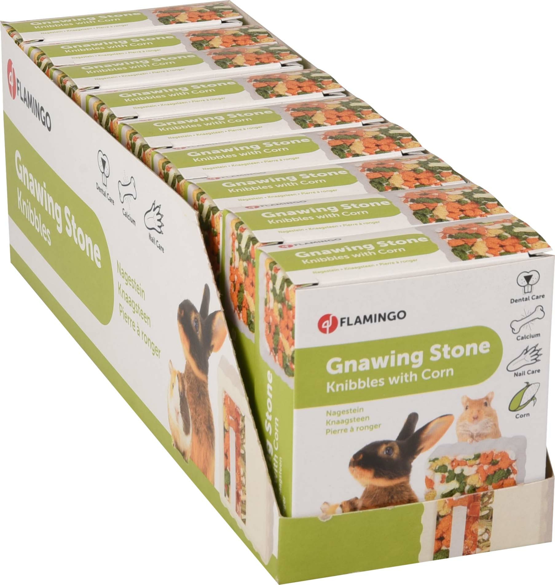 Flamingo Snacks Knibbles Nagestein Mais 