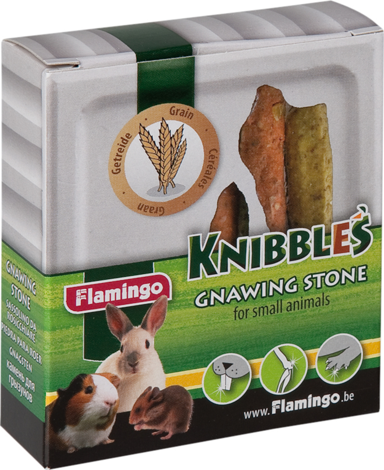 Flamingo Snacks Knibbles Nagestein mit Getreide 