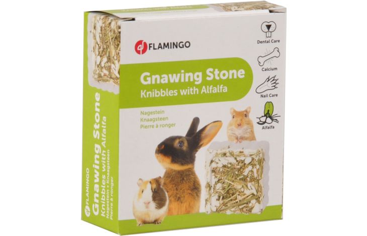 Flamingo Snacks Knibbles Nagestein mit Luzerne 