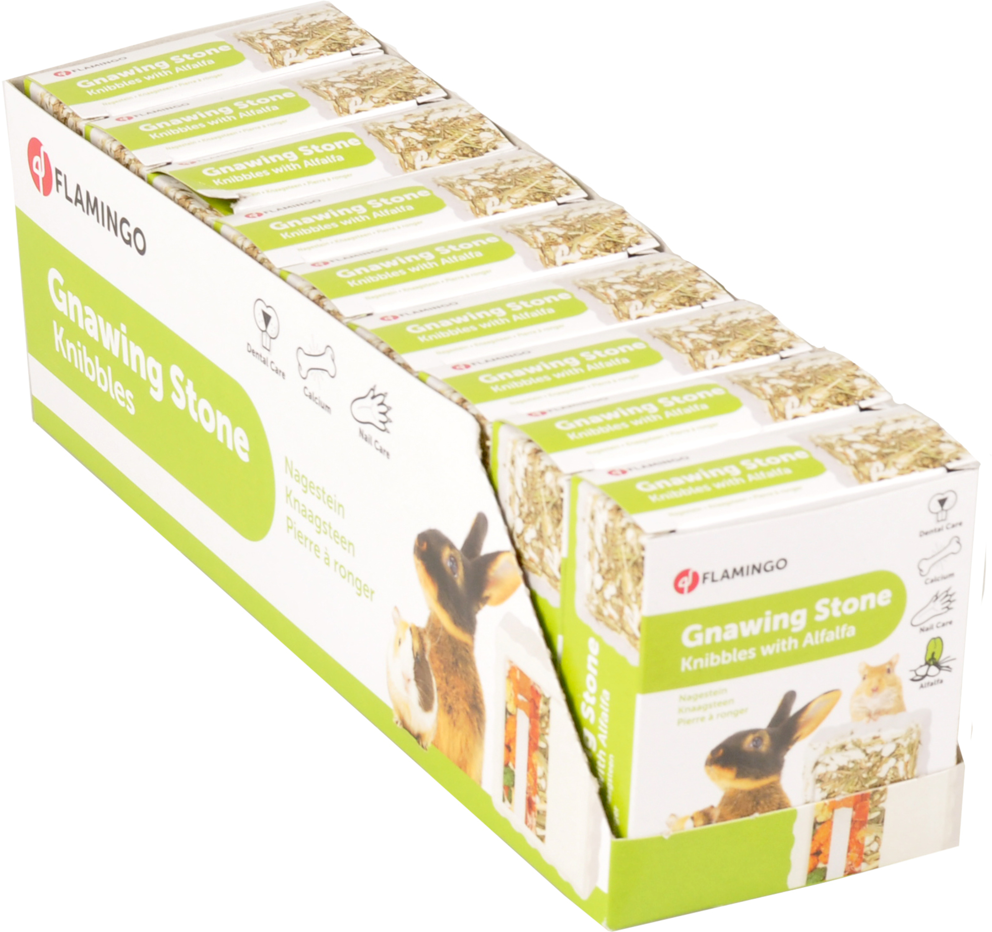 Flamingo Snacks Knibbles Nagestein mit Luzerne 