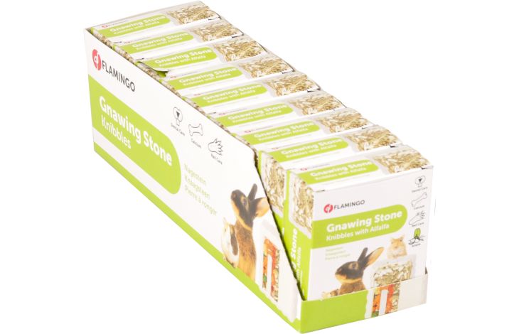Flamingo Snacks Knibbles Nagestein mit Luzerne 