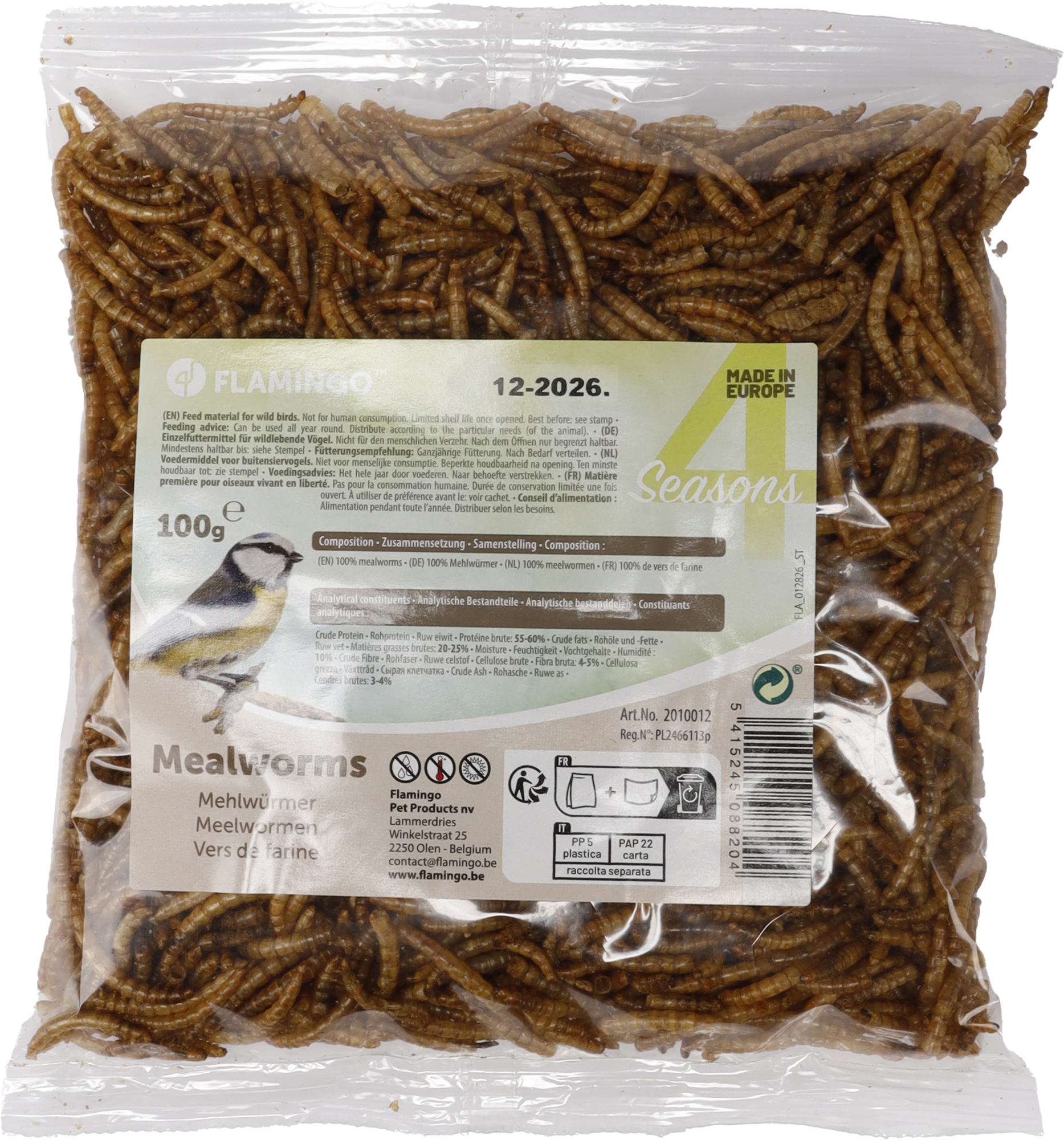 Flamingo Four Seasons  Mealworms Dried - Birds living outdoors